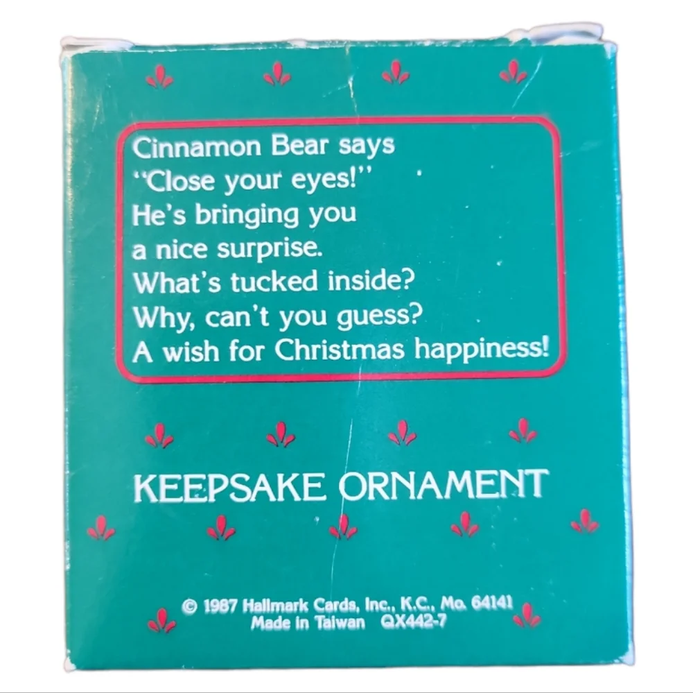 Vtg 1987 Hallmark 5th Collector's Series Keepsake Ornament Cinnamon Bear